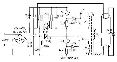 電子鎮流器電路圖大全（解析常用六款電路原理圖詳解）KIA MOS管