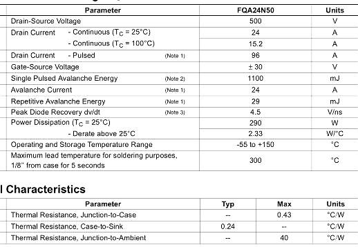 MOS管,KNX7650A替代FQA24N50,25A/500V