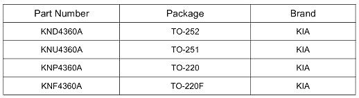 4360A,KNX4360A,4.0A/600V,MOS管