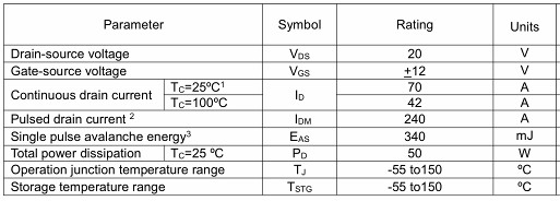 MOS管,KNX3502A,70A/20V