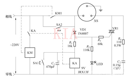 【實用】停電自鎖的電源開關電路圖-KIA MOS管