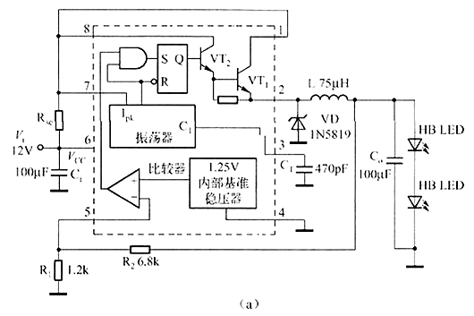 12V LED恒流源驅(qū)動電路