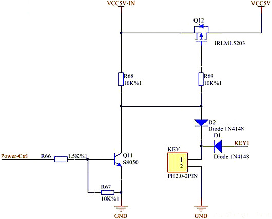 MOS管按鍵開關電路 PMOS按鍵開關電路-KIA MOS管