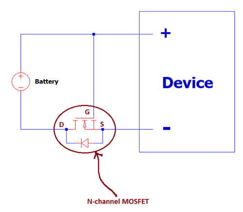 基于N溝道MOS管反向電壓保護電路-KIA MOS管