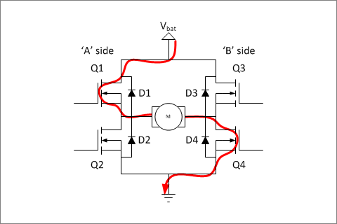 H橋電路工作分析-H橋電路驅(qū)動電機-KIA MOS管