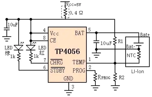 tp4056充電模塊,tp4056充電電路圖