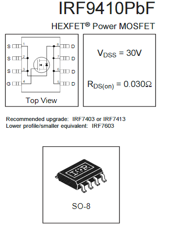 IRF9410參數(shù),IRF9410TRPBF,保護(hù)板專用MOS管4603A-KIA MOS管