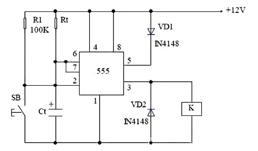 延時電路圖，555延時電路圖設計分享-KIA MOS管