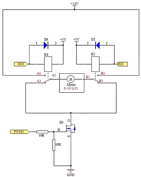 MOS管驅動電機,電路